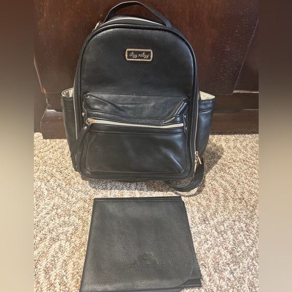 Itzy Ritzy Handbags - Itzy Ritzy Small Black diaper bag backpack with changing pad